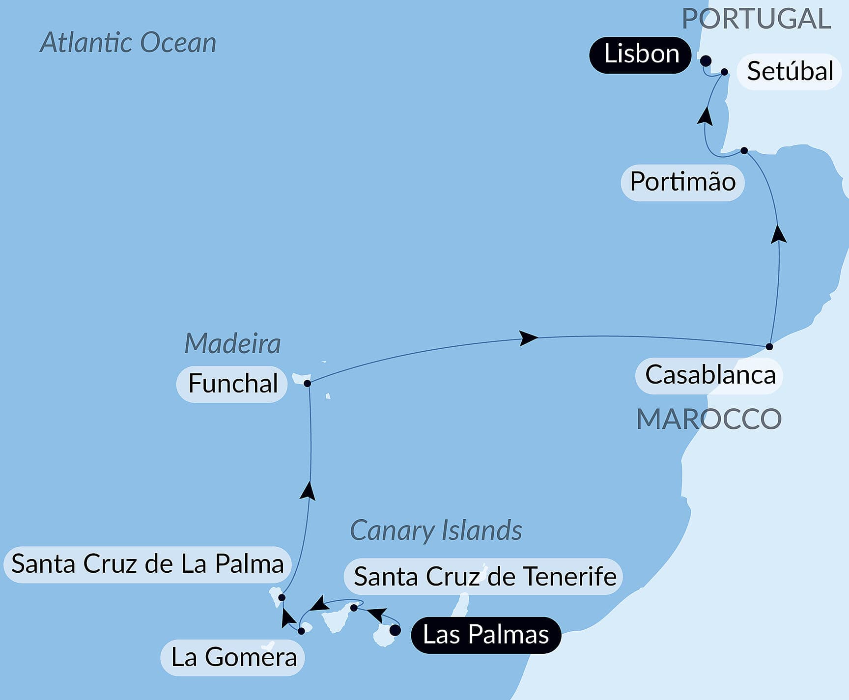 Volcanic islands and historic cities of the North Atlantic