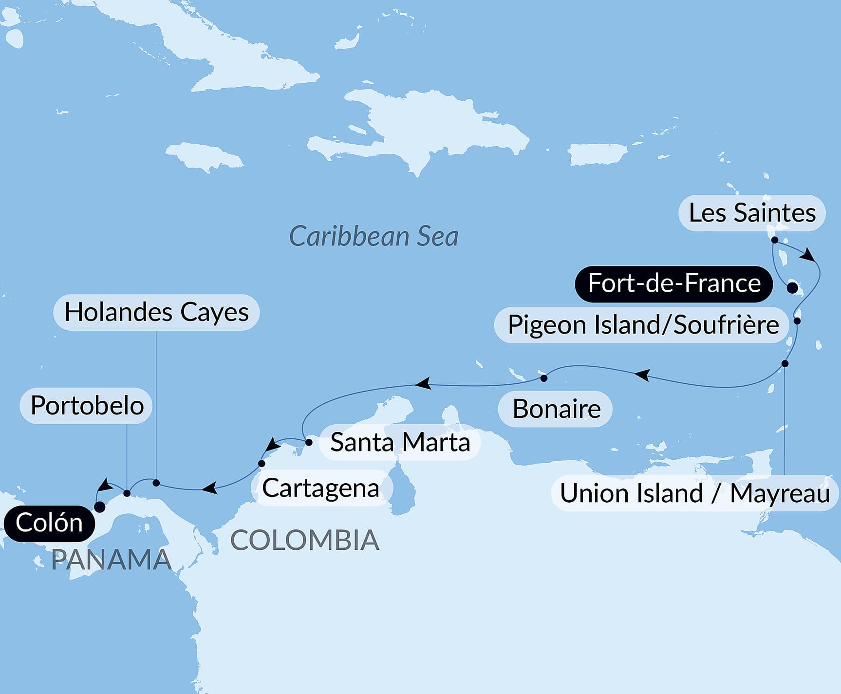 Panama, Colombia & Caribbean Islands