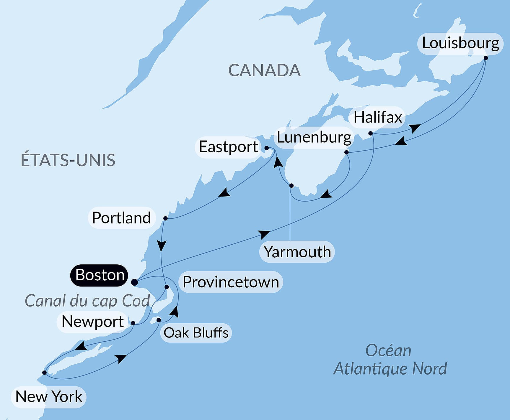 Nova Scotia and the East Coast of the United States
